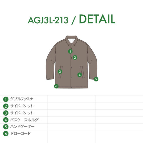 【10月上旬発送予定】 ASHGREEM アッシュグリーム スノーボードウェア 3レイヤー コーチジャケット AGJ3L-213